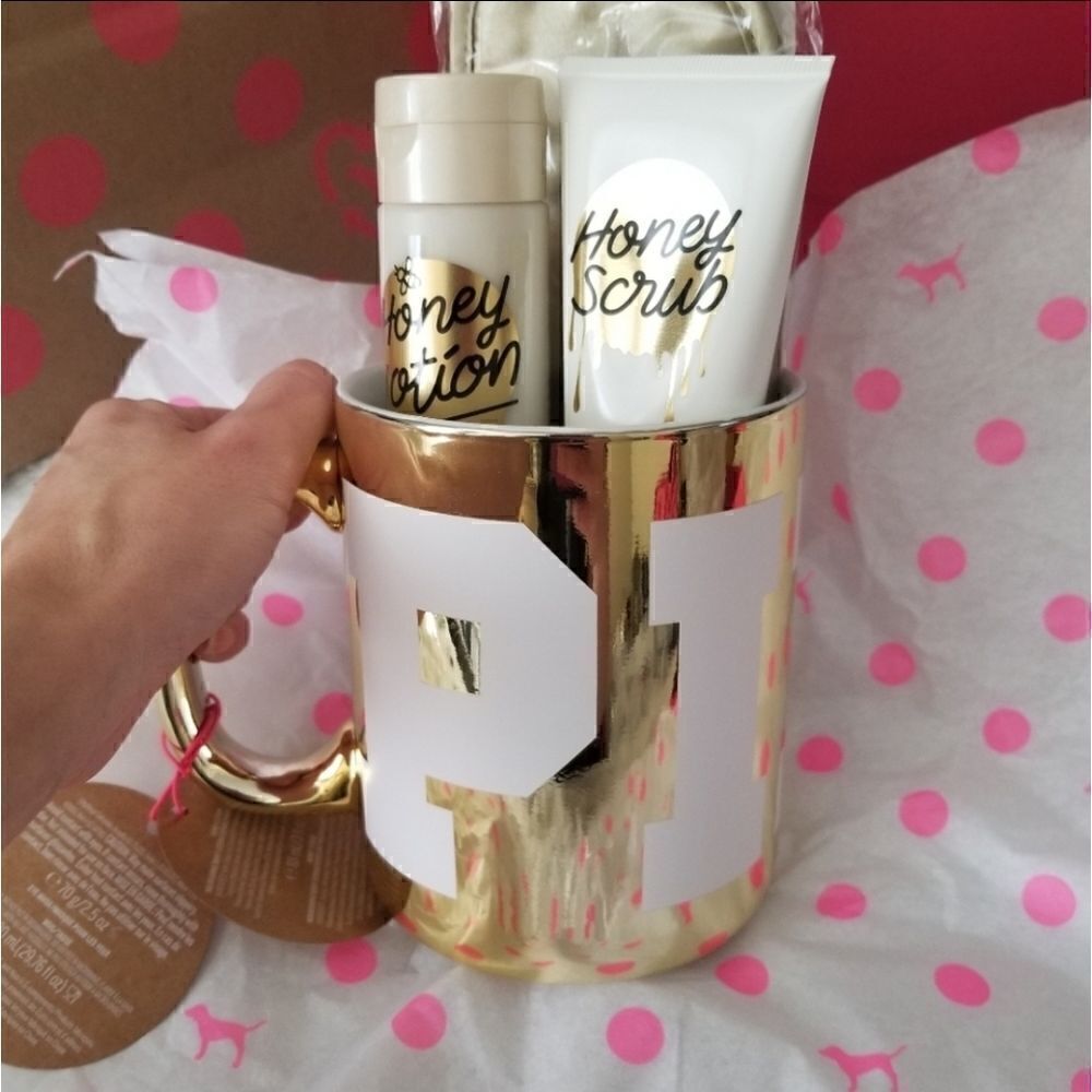 Victoria's Secret Pink Gold XL Mug gift SET - Picture 3 of 7